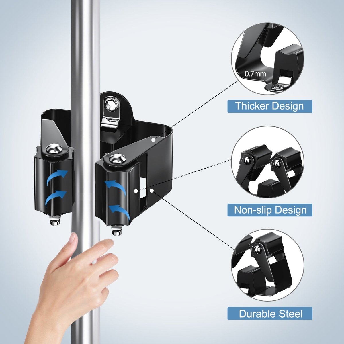 BowLift | TIDYGARD – Durable Wall-Mounted Garden Tool Holder with Anti-Slip Clamps for Garage and Shed Organization