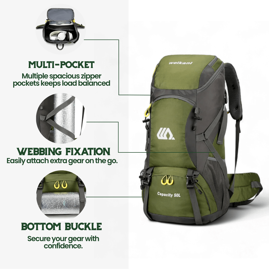 Skanto | TRAILPRO 50L – Hiking Backpack with Breathable Back and Smart Storage