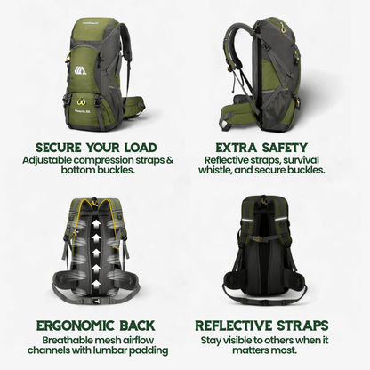 Skanto | TRAILPRO 50L – Hiking Backpack with Breathable Back and Smart Storage