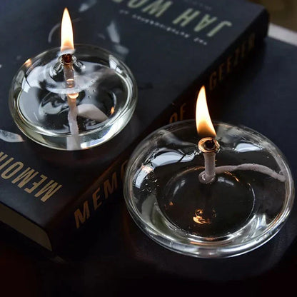 Skanto | Transparent Oil Lamp Made of Glass as Candlestick