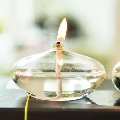 Skanto | Transparent Oil Lamp Made of Glass as Candlestick