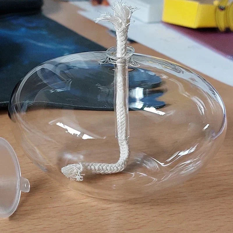 Skanto | Transparent Oil Lamp Made of Glass as Candlestick