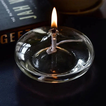 Skanto | Transparent Oil Lamp Made of Glass as Candlestick