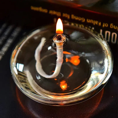 Skanto | Transparent Oil Lamp Made of Glass as Candlestick
