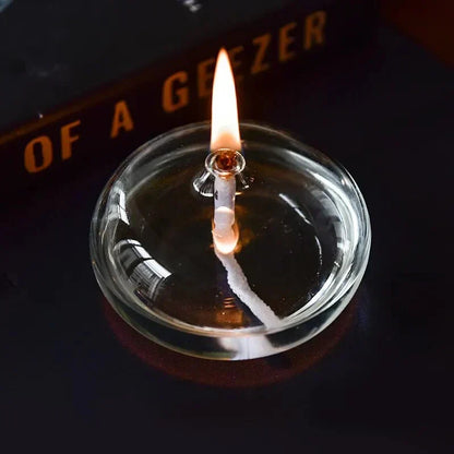 Skanto | Transparent Oil Lamp Made of Glass as Candlestick