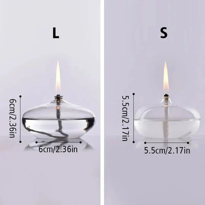 Skanto | Transparent Oil Lamp Made of Glass as Candlestick