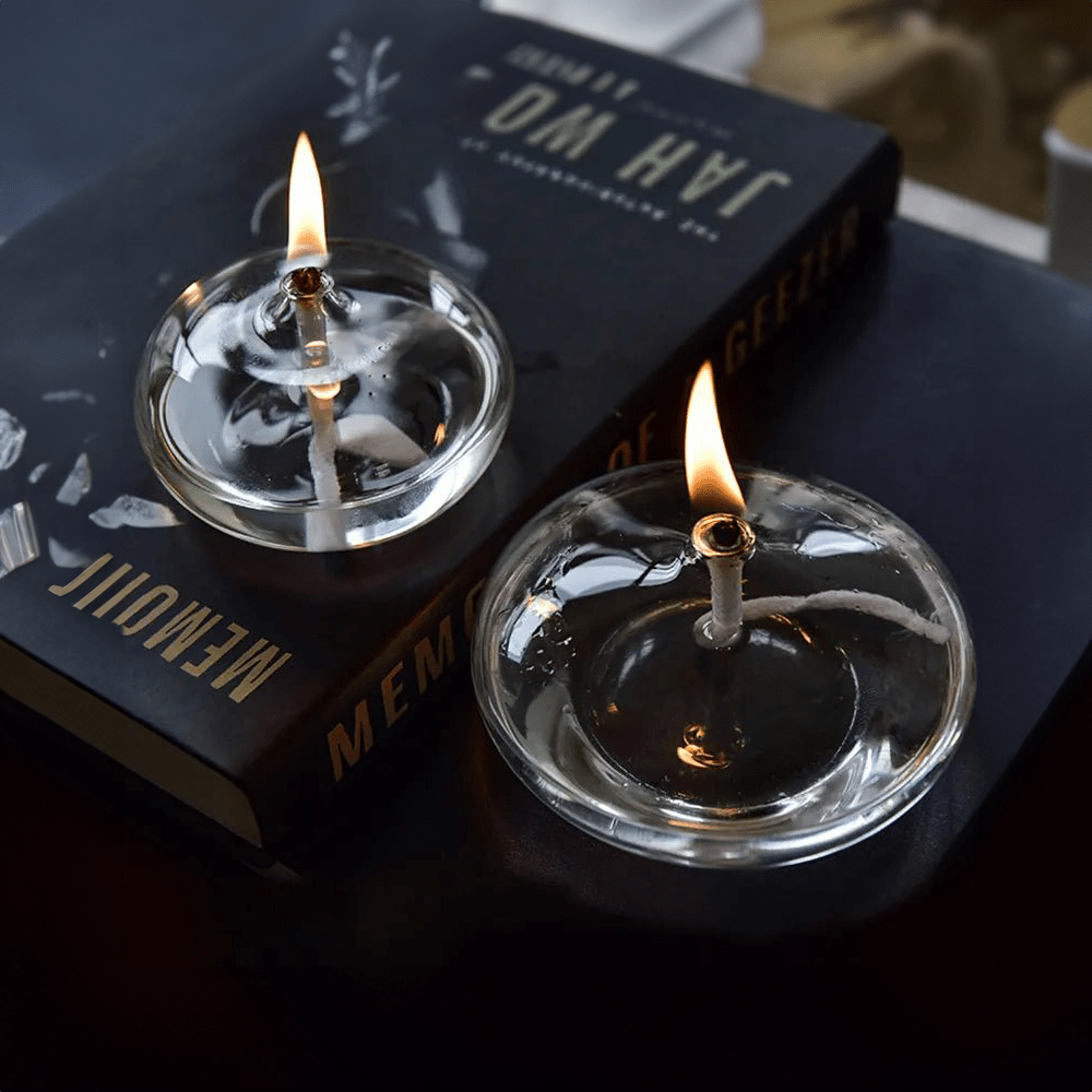 Skanto | Transparent Oil Lamp Made of Glass as Candlestick