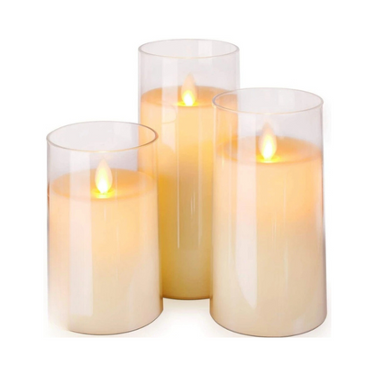 Skanto | LED Ambient Candle Lights | Realistic Flame Aura, Customizable Brightness & Timer Settings for Home Decor and Events