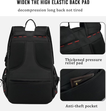60L waterproof travel laptop backpack with USB port and shoe compartment | Karnz