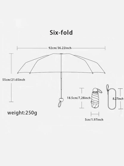 BowLift | Travel Umbrella Compact Lightweight Portable UK Strong Waterproof Folding Umbrellas With 6 Rib Reinforced