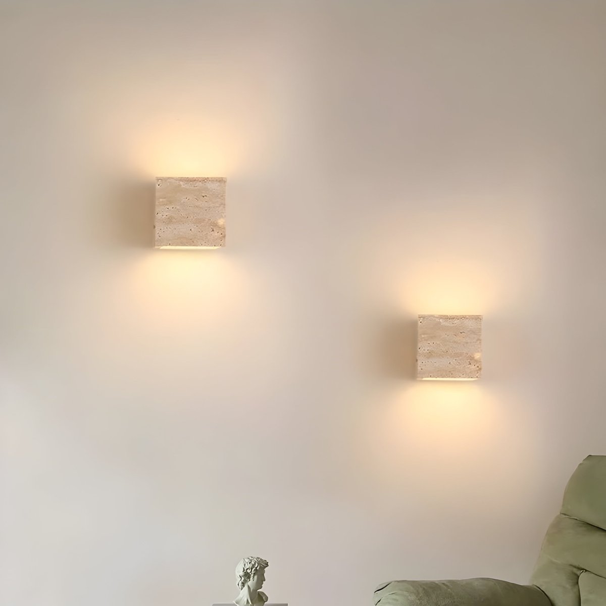 BowLift | Wall lamp made of travertine for a warm and elegant atmosphere