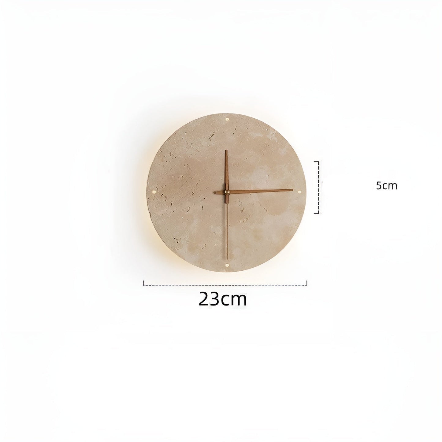 Travertine Wall Clock with LED Light – Minimalistic & Decorative | High-Quality Natural Stone Clock | Bowlift