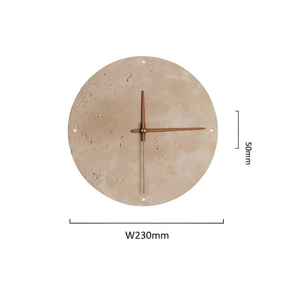 Travertine Wall Clock with LED Light – Minimalistic & Decorative | High-Quality Natural Stone Clock | Bowlift