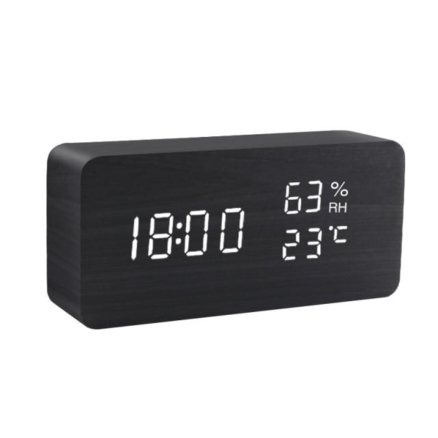 Sandsberg | Wood LED Alarm Clock | Minimalist Cube Design with Temperature Display | Multiple Colors