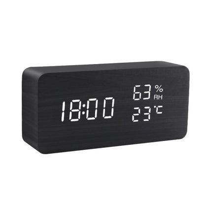Sandsberg | Wood LED Alarm Clock | Minimalist Cube Design with Temperature Display | Multiple Colors