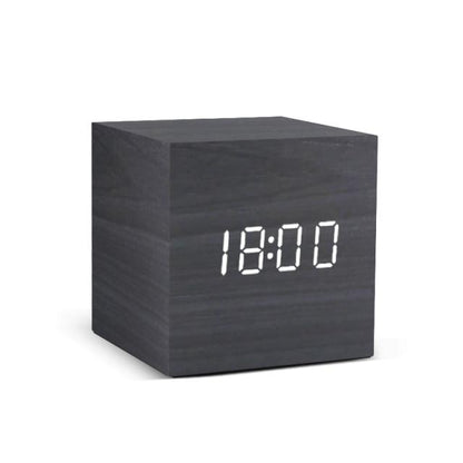 Sandsberg | Wood LED Alarm Clock | Minimalist Cube Design with Temperature Display | Multiple Colors