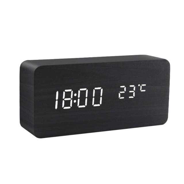 Sandsberg | Wood LED Alarm Clock | Minimalist Cube Design with Temperature Display | Multiple Colors