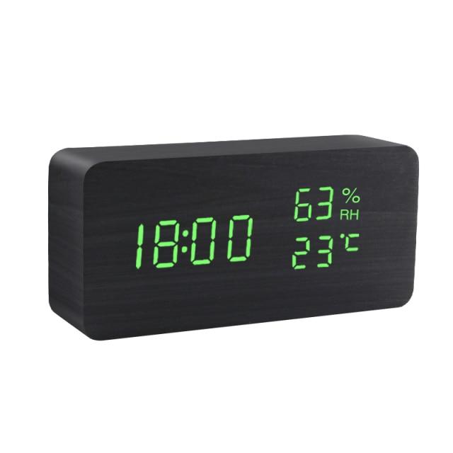 Sandsberg | Wood LED Alarm Clock | Minimalist Cube Design with Temperature Display | Multiple Colors