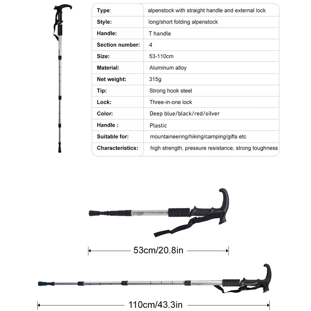 TrekPixin trekking poles adjustable T-grip | Bowlift