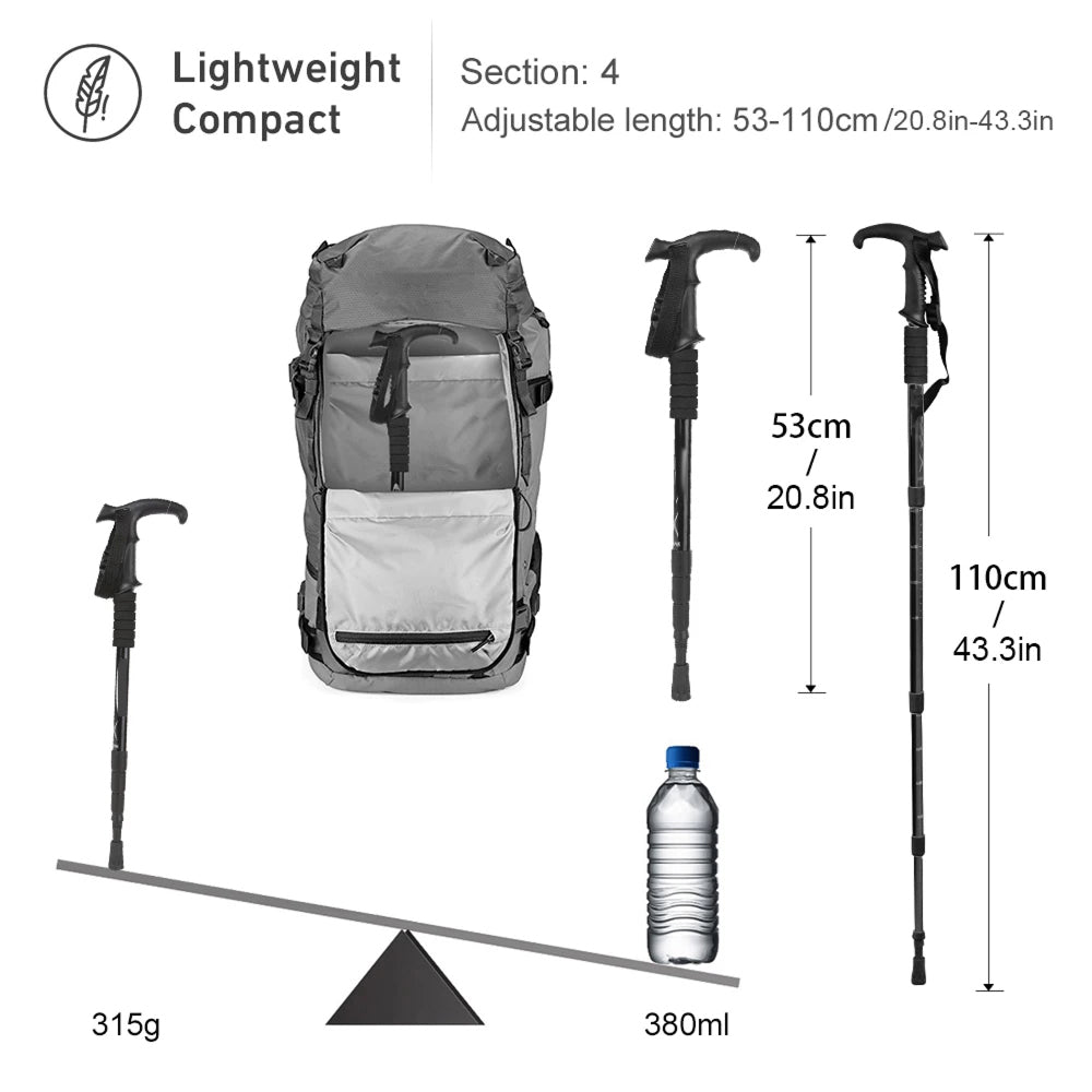TrekPixin trekking poles adjustable T-grip | Bowlift