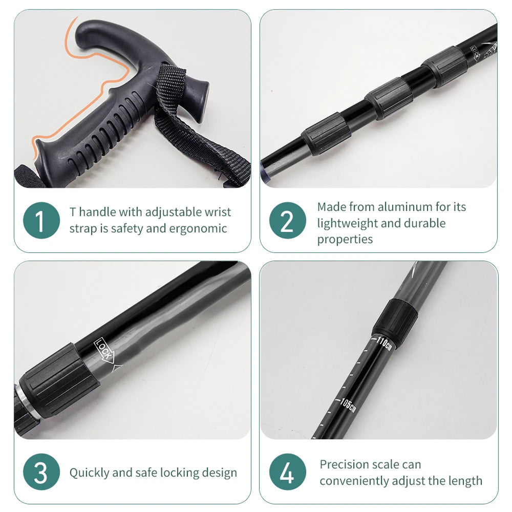 TrekPixin trekking poles adjustable T-grip | Bowlift