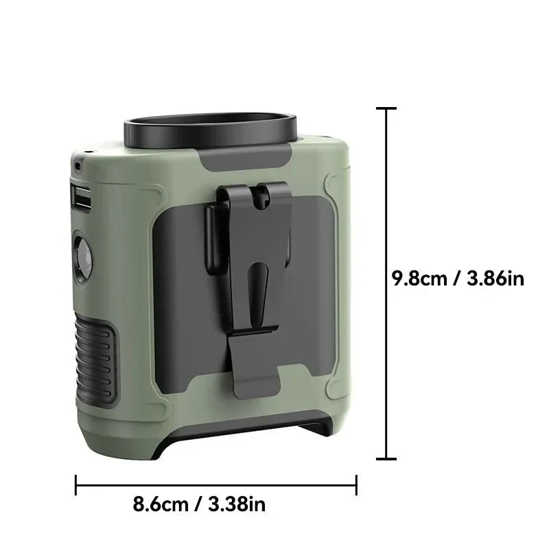 10000mAh Portable Outdoor Waist Fan – Hanging Neck & Strong Wind with Power Bank & LED Lighting | Bowlift