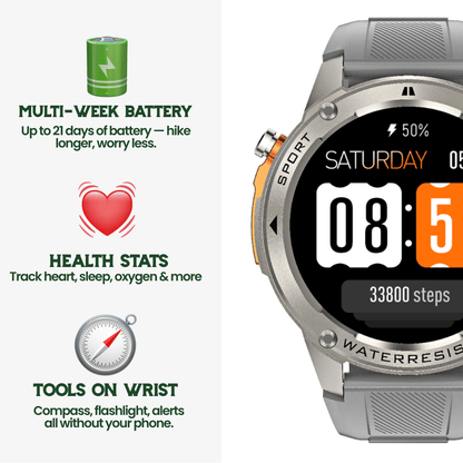 Skanto | TrekSight X – Rugged Smartwatch with GPS and Health Monitoring