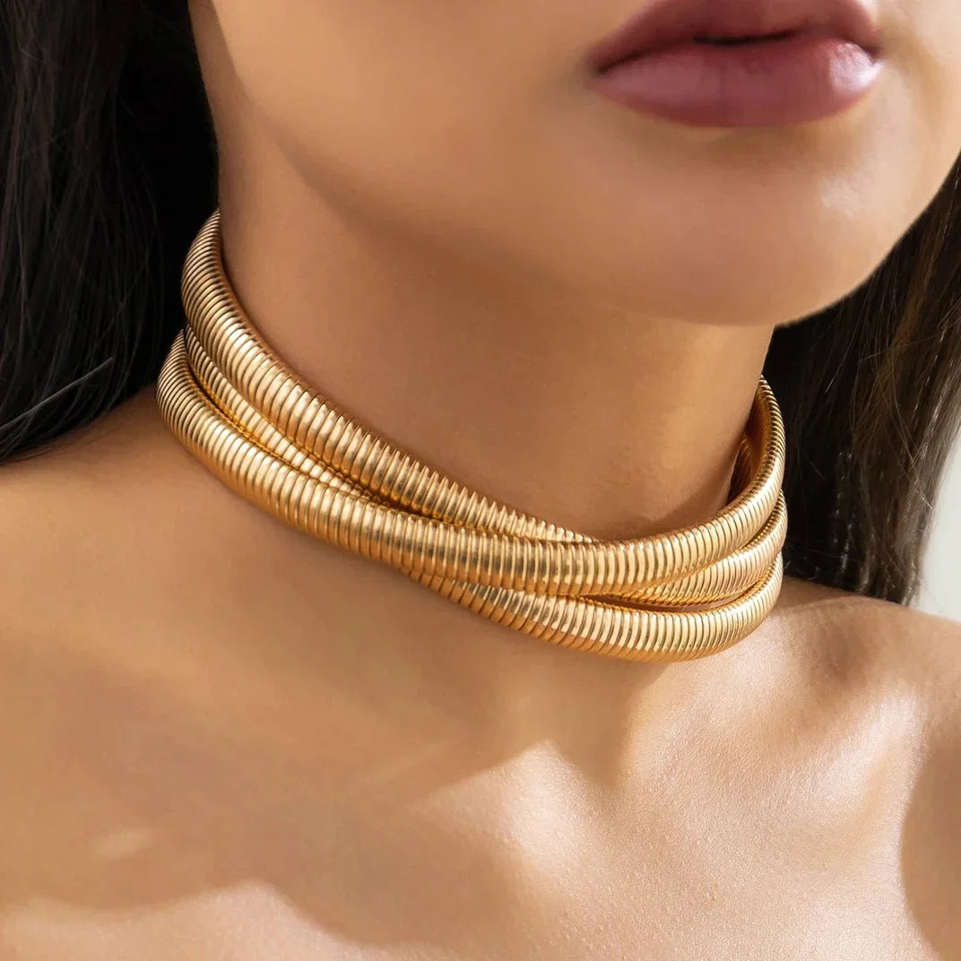 BowLift | Triple Layer Stacked Chunky Choker Necklace