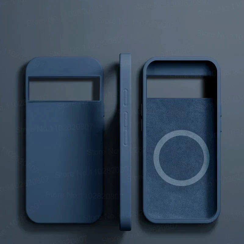 Luxury MagSafe Magnetic Case for Google Pixel 8 7 6 Silicone Wireless Charging Shockproof Case