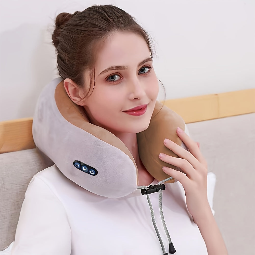 BowLift | U-shaped Neck Pillow with Memory Foam & USB Rechargeable Heating - NeckEase Pro