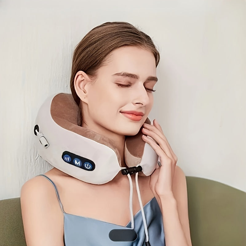 BowLift | U-shaped Neck Pillow with Memory Foam & USB Rechargeable Heating - NeckEase Pro