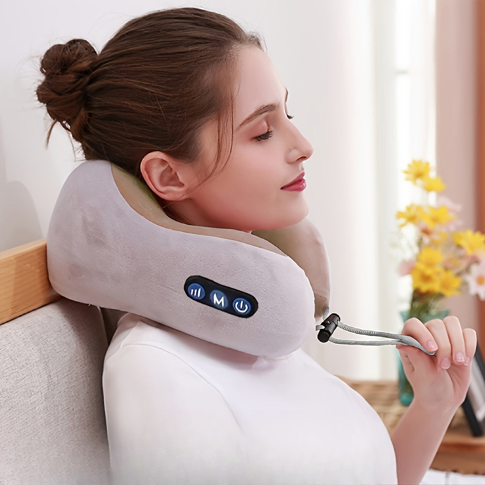 BowLift | U-shaped Neck Pillow with Memory Foam & USB Rechargeable Heating - NeckEase Pro