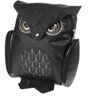 PU Leather Owl Print Backpack for Women – Multi-Pocket Design | Bowlift