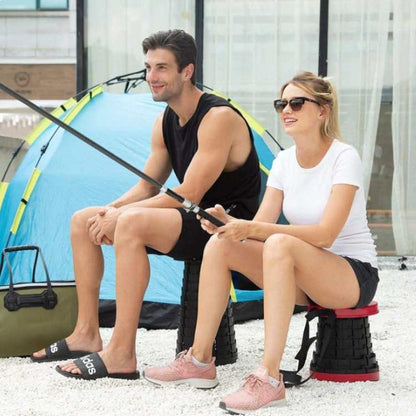 Skanto | UltraCompact Folding Stool | Lightweight, Adjustable Height & Portable for Camping, Fishing, Travel & Home Use