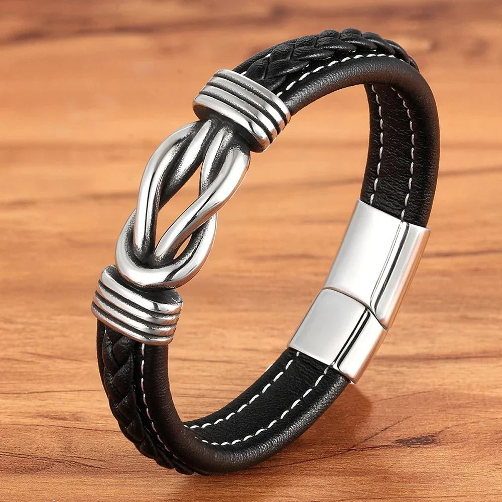BowLift | Unisex Eternal Love Knot Leather Bracelet