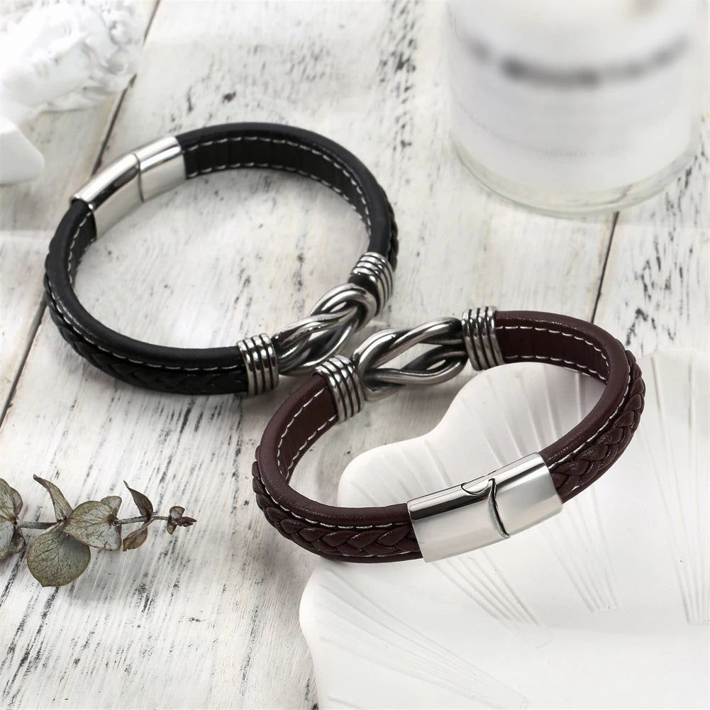 BowLift | Unisex Eternal Love Knot Leather Bracelet