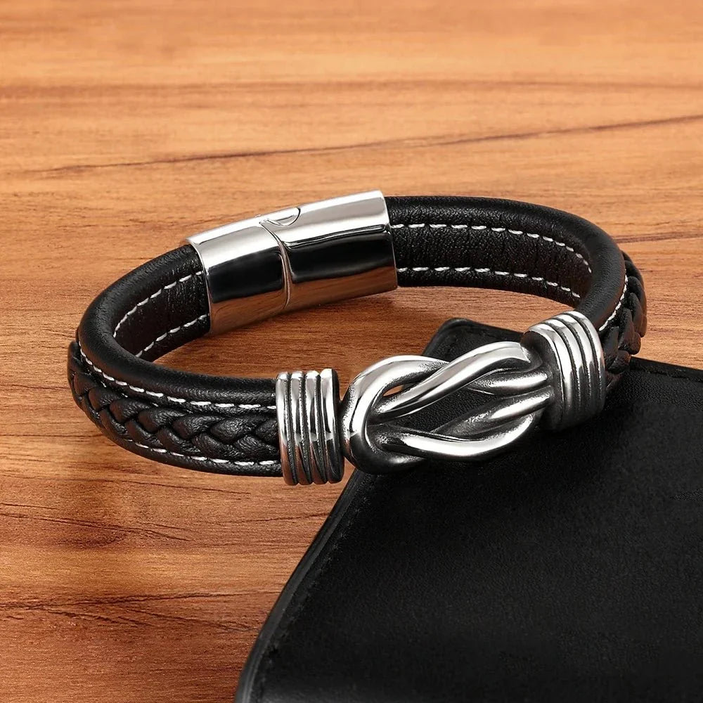 BowLift | Unisex Eternal Love Knot Leather Bracelet