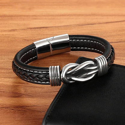 BowLift | Unisex Eternal Love Knot Leather Bracelet