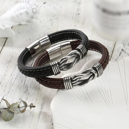 BowLift | Unisex Eternal Love Knot Leather Bracelet