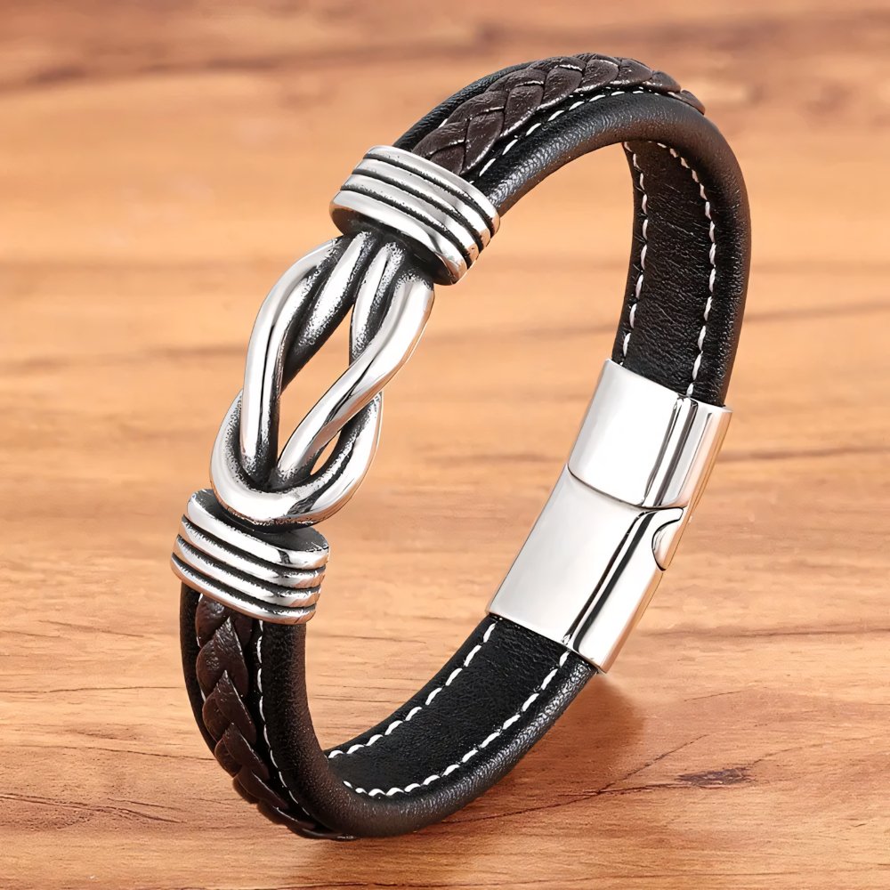 BowLift | Unisex Eternal Love Knot Leather Bracelet