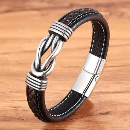 BowLift | Unisex Eternal Love Knot Leather Bracelet
