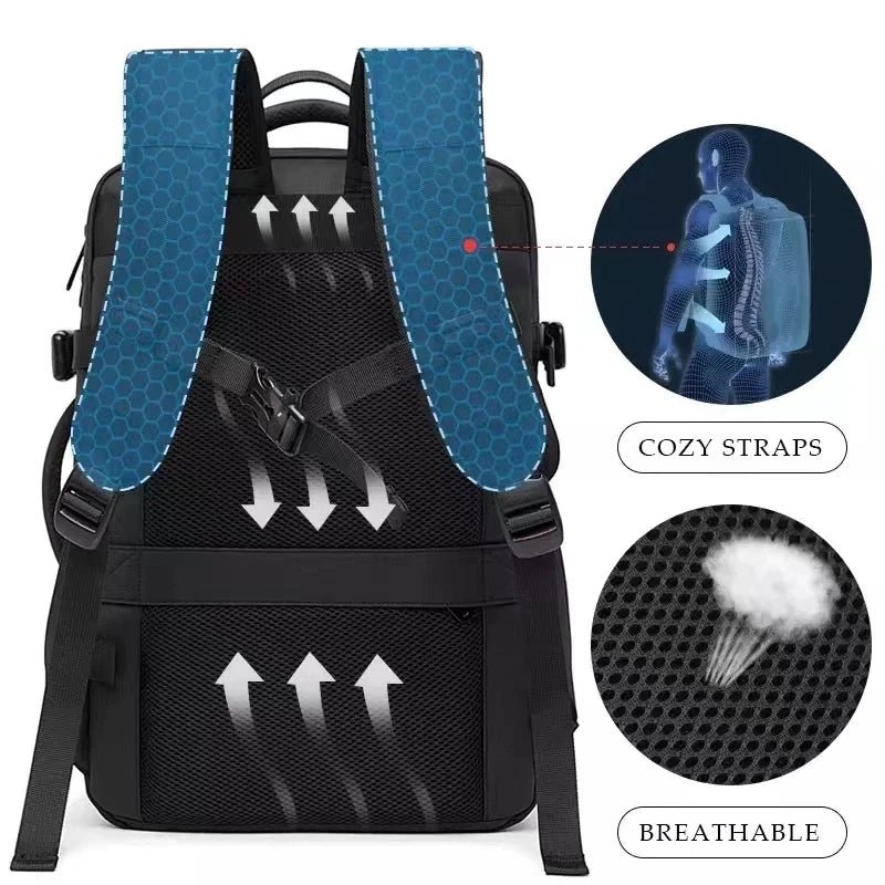 Skanto | URBANFORM Business Backpack – Expandable, Waterproof, USB Charging Port & 17.3" Laptop Compartment