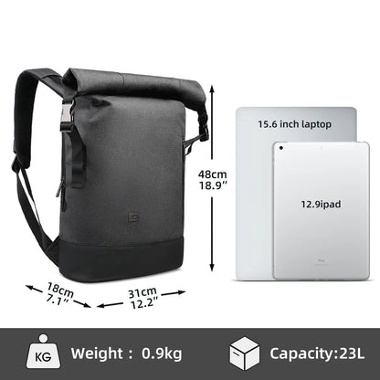 Skanto | URBANTRAIL Rolltop Backpack – Expandable and Waterproof Travel Backpack with USB Port and Laptop Compartment