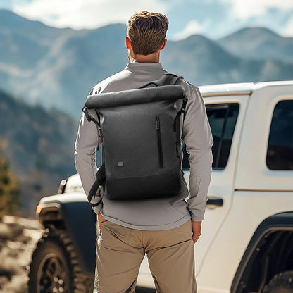 Skanto | URBANTRAIL Rolltop Backpack – Expandable and Waterproof Travel Backpack with USB Port and Laptop Compartment