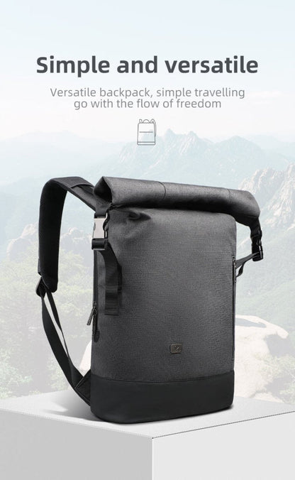 Skanto | URBANTRAIL Rolltop Backpack – Expandable and Waterproof Travel Backpack with USB Port and Laptop Compartment