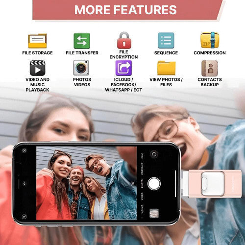 BowLift | USB Flash Drive for iPhone & Android - 128GB High-Speed Storage for Photos, Videos, and Files Transfer