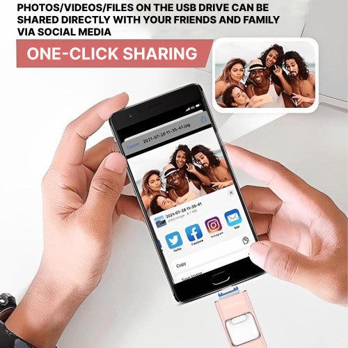 BowLift | USB Flash Drive for iPhone & Android - 128GB High-Speed Storage for Photos, Videos, and Files Transfer