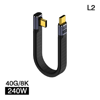 BowLift | USB4 Elbow Connector Cable – 240W, 40Gbps, 8K (1+1 FREE)