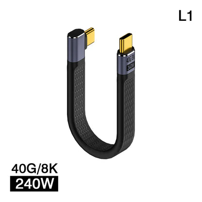 BowLift | USB4 Elbow Connector Cable – 240W, 40Gbps, 8K (1+1 FREE)