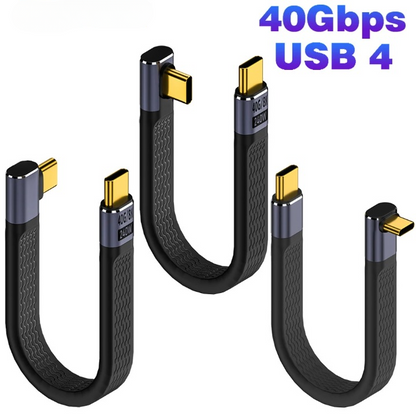 BowLift | USB4 Elbow Connector Cable – 240W, 40Gbps, 8K (1+1 FREE)